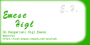emese higl business card